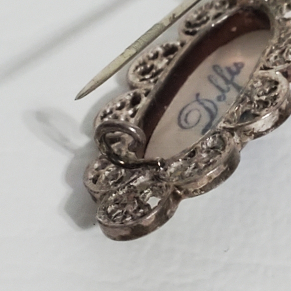 Delfts Silver Filigree Brooch Pin Windmill C Clasp Holland - Picture 4 of 5